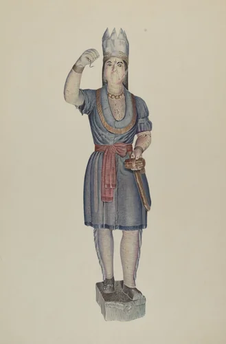 Cigar Store Indian by Michael Riccitelli, index of american design, 1938