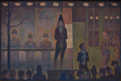 Circus Sideshow (Parade de cirque) by Georges Seurat, painting, 1887-1888