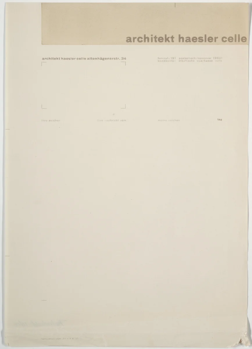 Architekt Haesler Celle by Herbert Bayer, design, 1927