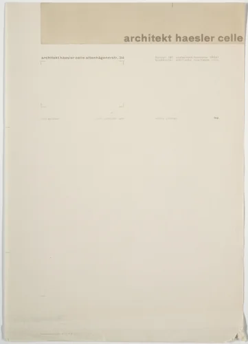 Architekt Haesler Celle by Herbert Bayer, design, 1927