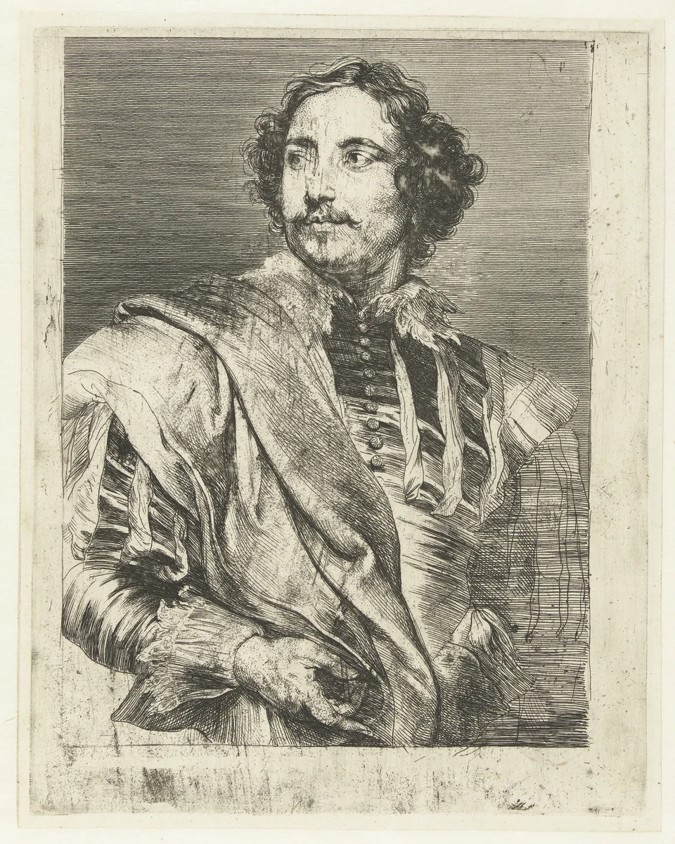 Portret van Paulus Pontius by Anthony van Dyck, print, 1630-1632