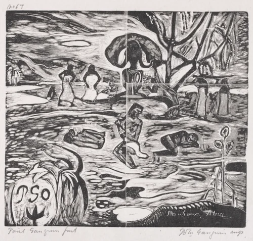 Tahitian Series: Offerings to a God by Paul Gauguin, print, 1893-1894