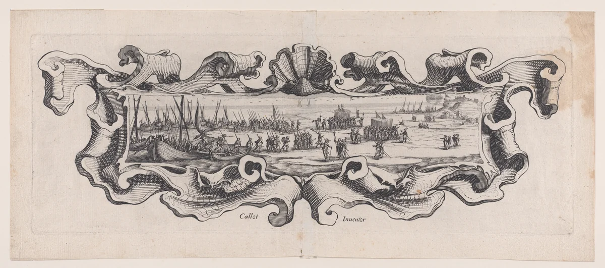 Reverse Copy of Le Débarquement des Troupes (The Landing of the Troops) by anonymous, print, 1628-1700