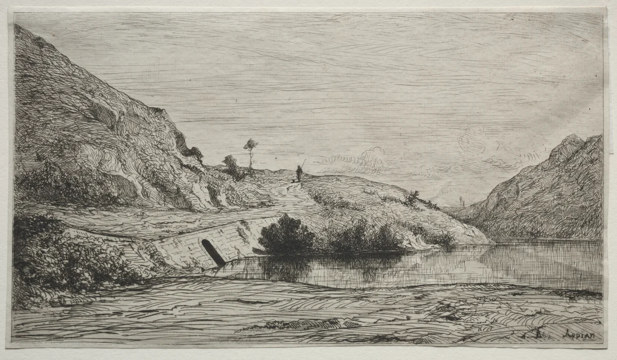 Banks of the Rhone by Adolphe Appian, print, 1865