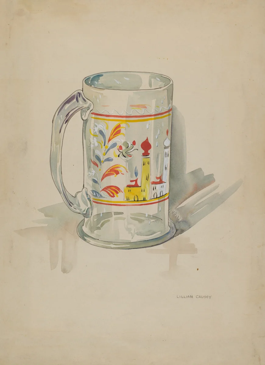 Mug by Lillian Causey, index of american design, 1935-1942