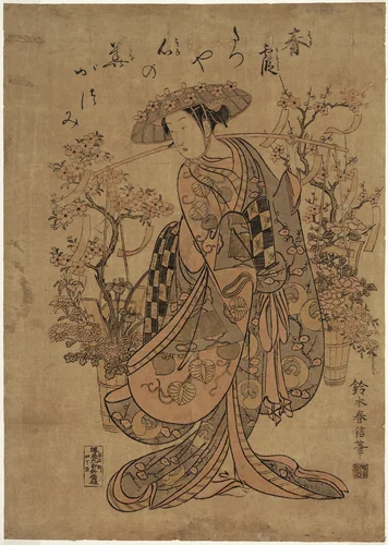 A Flower Vendor by Suzuki Harunobu (鈴木春信), print, 1751-1764