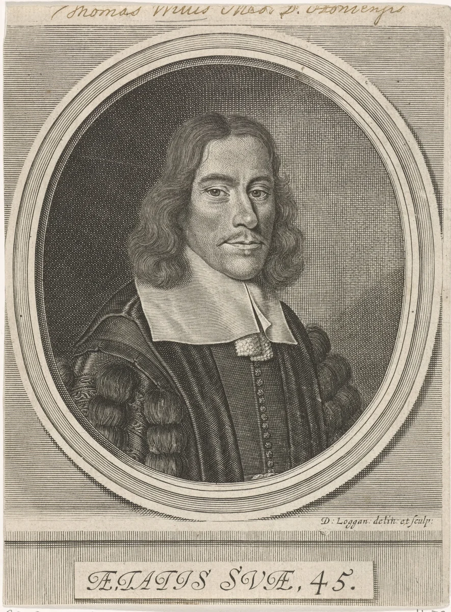 Portret van Thomas Willis by David Loggan, print, 1666-1692