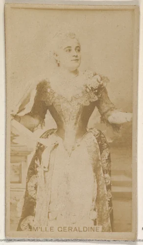 M'lle Geraldine, from the Actors and Actresses series (N45, Type 8) for Virginia Brights Cigarettes by Allen & Ginter, photograph, 1885-1891