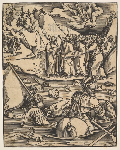 The Egyptians Crossing the Red Sea, from Das Buch Granatapfel by Hans Baldung, print, 1511