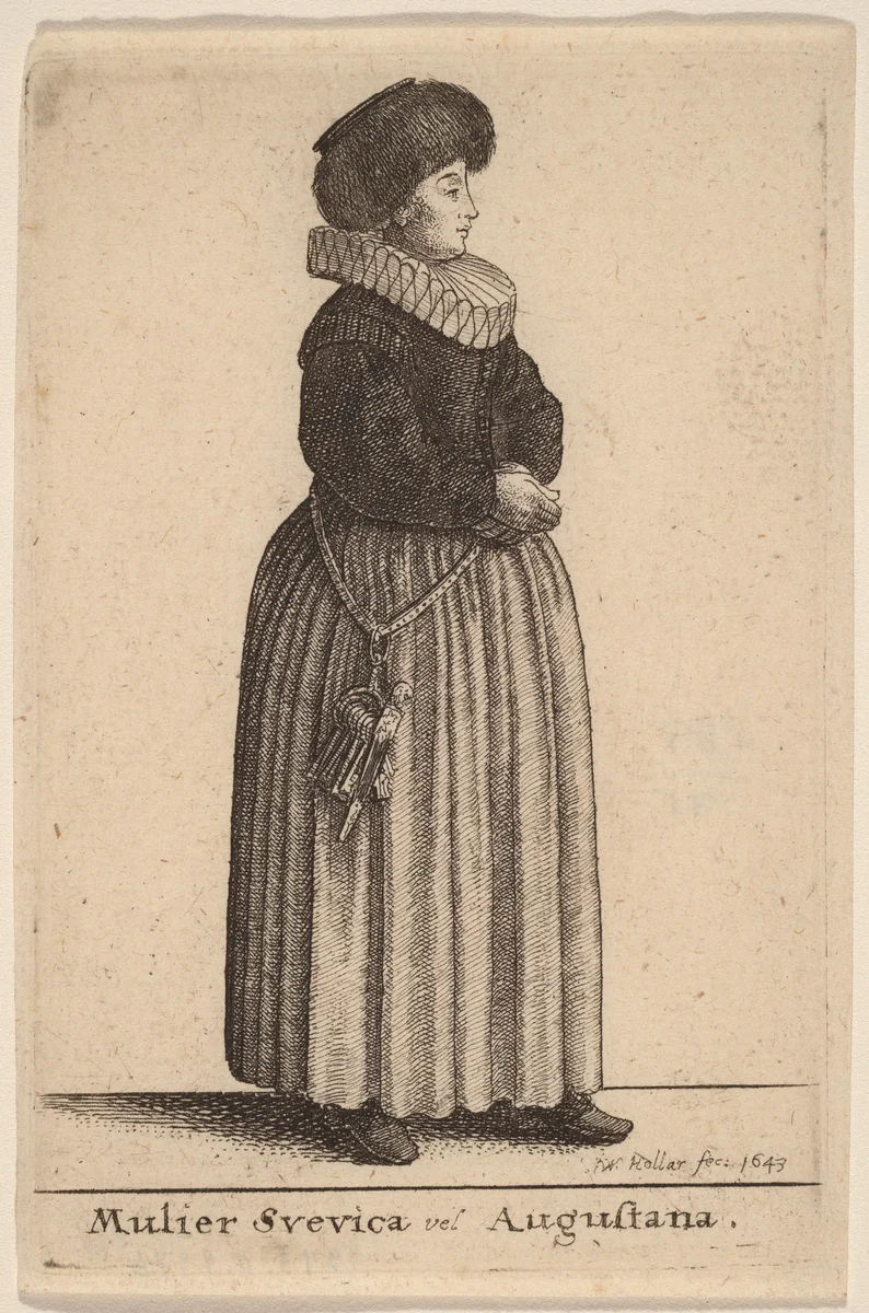 Mulier Svevica vel Augustana by Wenceslaus Hollar, print, 1643