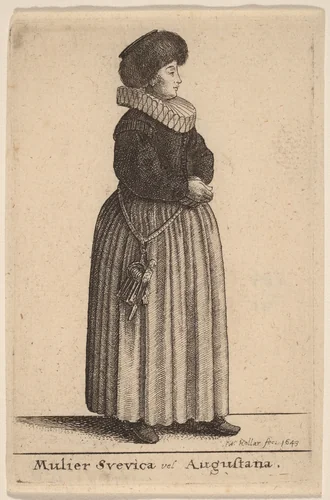 Mulier Svevica vel Augustana by Wenceslaus Hollar, print, 1643