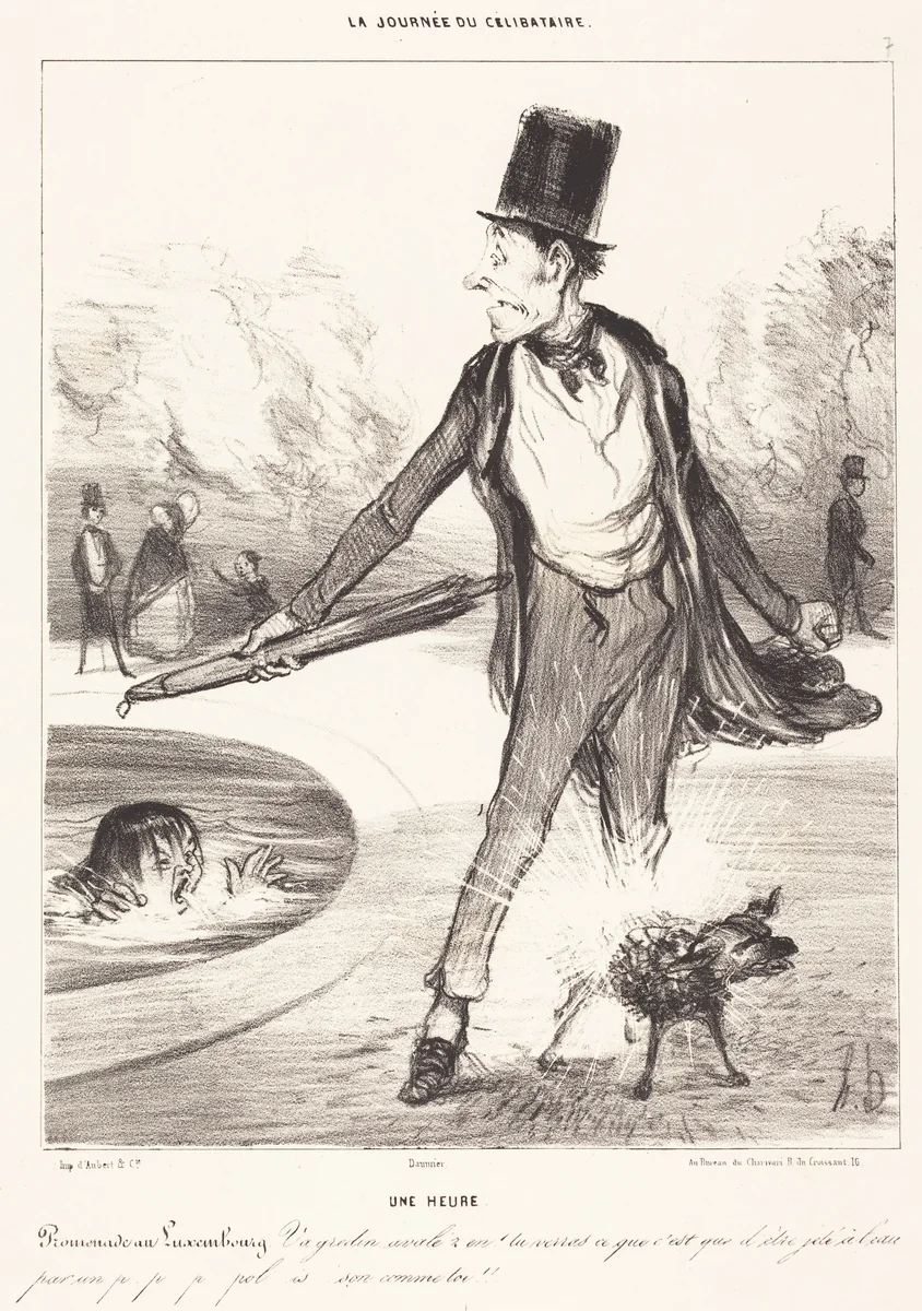 Une heure by Honoré Daumier, print, 1839
