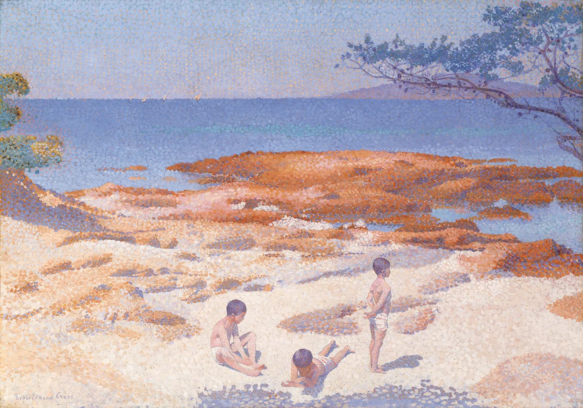 Beach at Cabasson (Baigne-Cul) by Henri-Edmond Cross, painting, 1891-1892