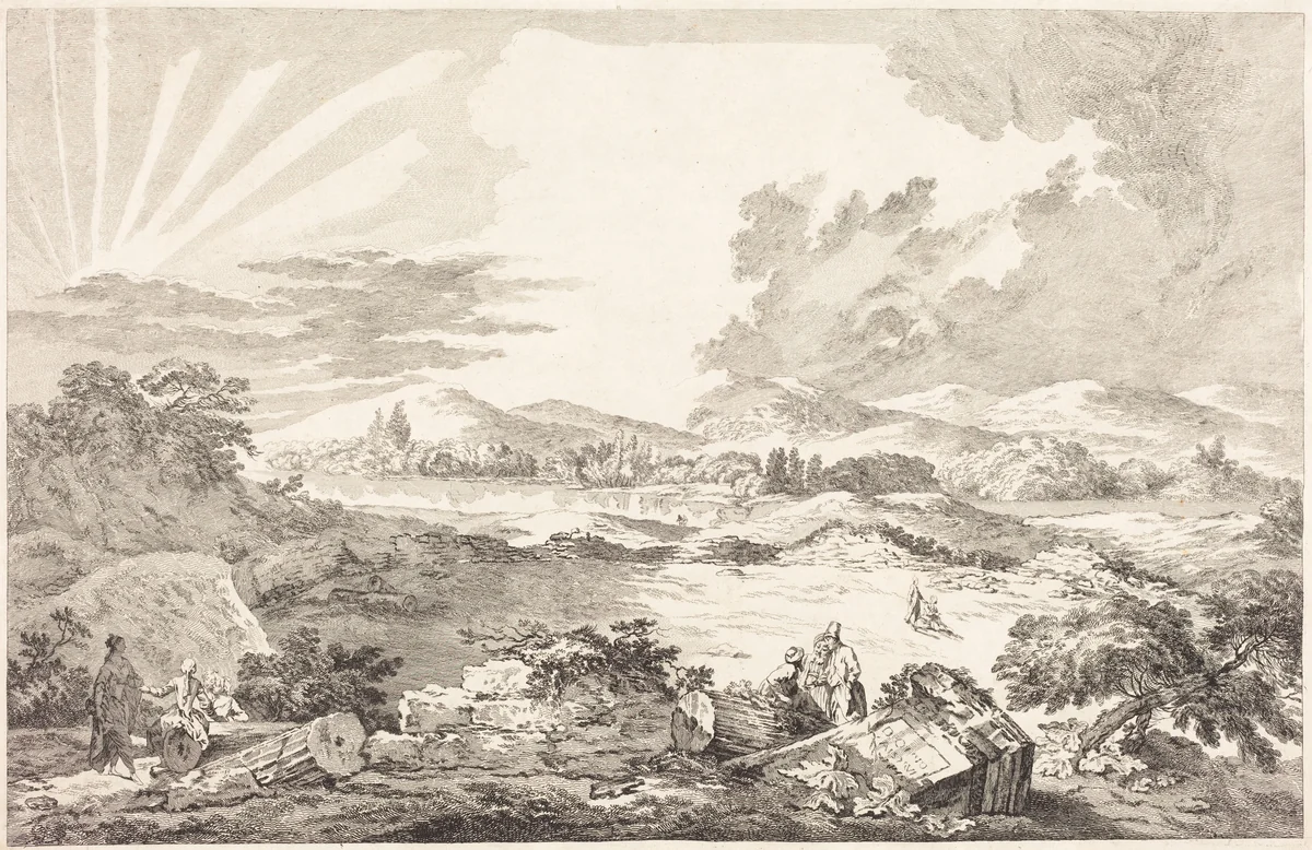 The Dromos, Athens by Jacques Philippe LeBas; Julien David Le Roy, print, 1758