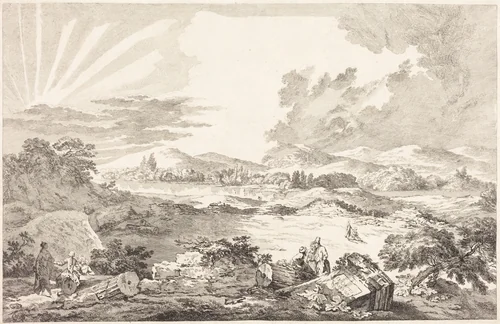 The Dromos, Athens by Jacques Philippe LeBas; Julien David Le Roy, print, 1758