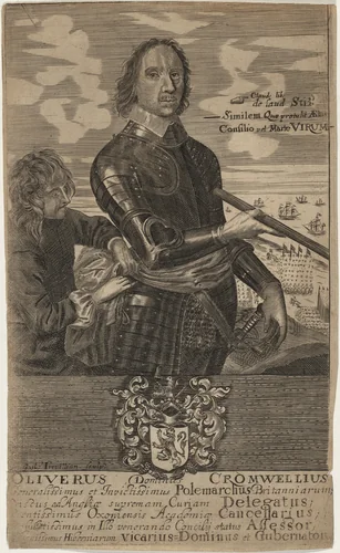 Oliver Cromwell by Guglielmo Trevilian; Robert Walker, print, 1640-1740