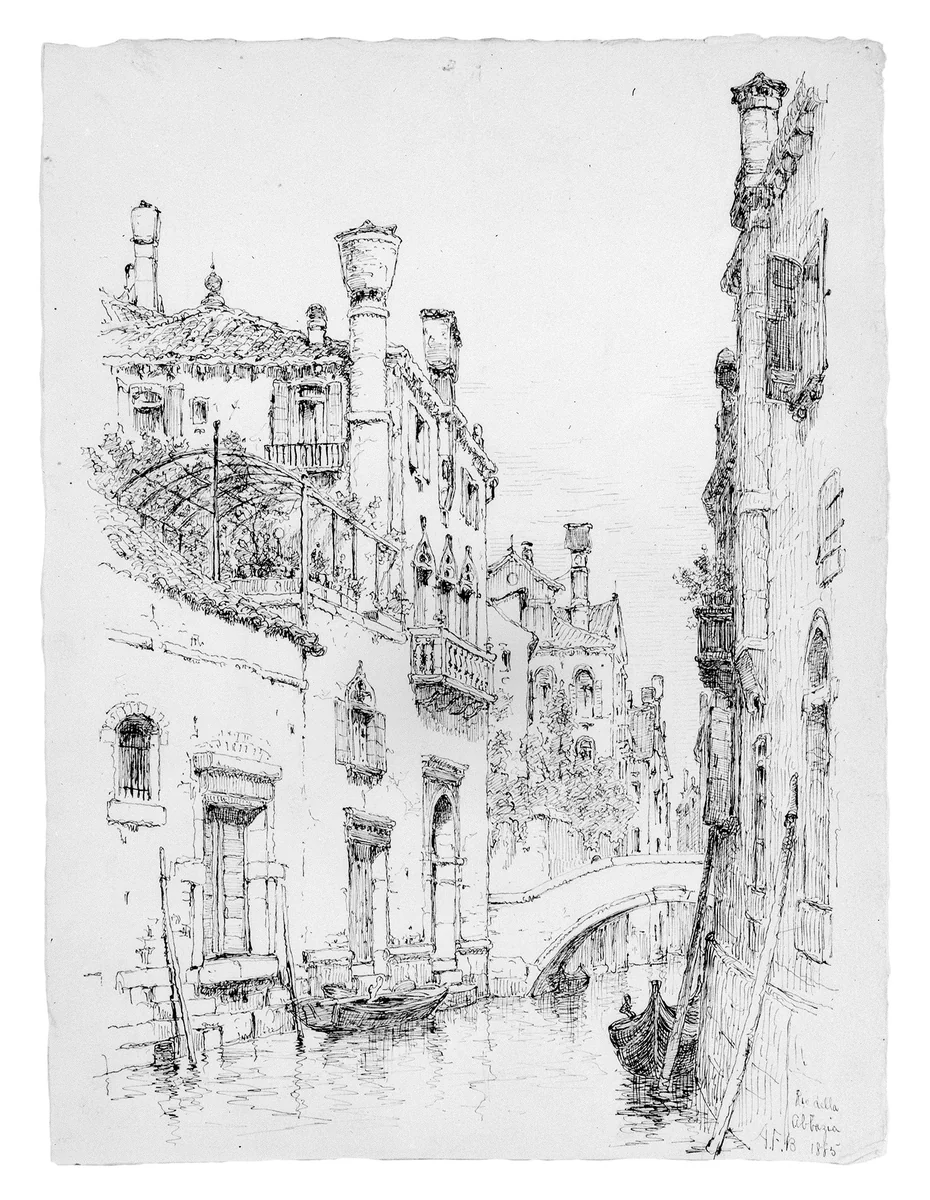 Rio della Abbazia, Venice by Andrew Fisher Bunner, artwork, 1885