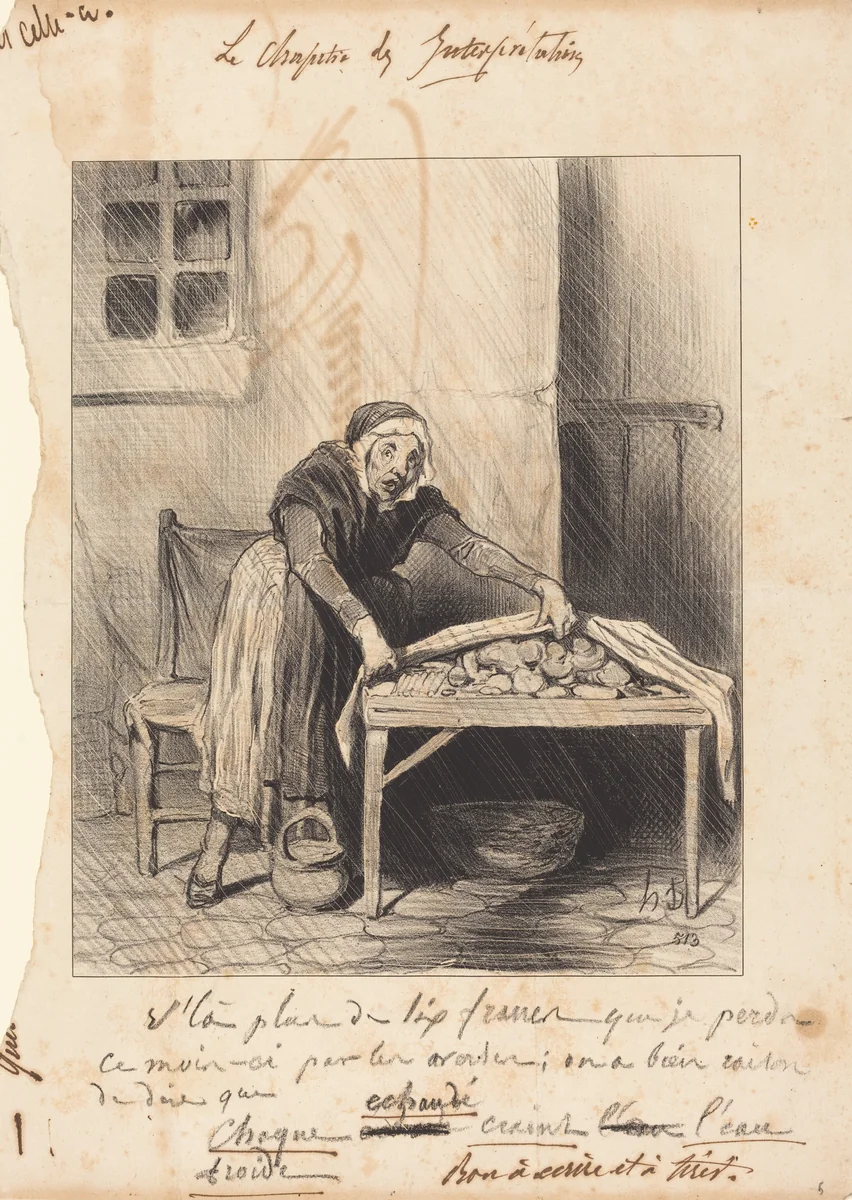 V'la plus de six francs que je perds... by Honoré Daumier, print, 1843