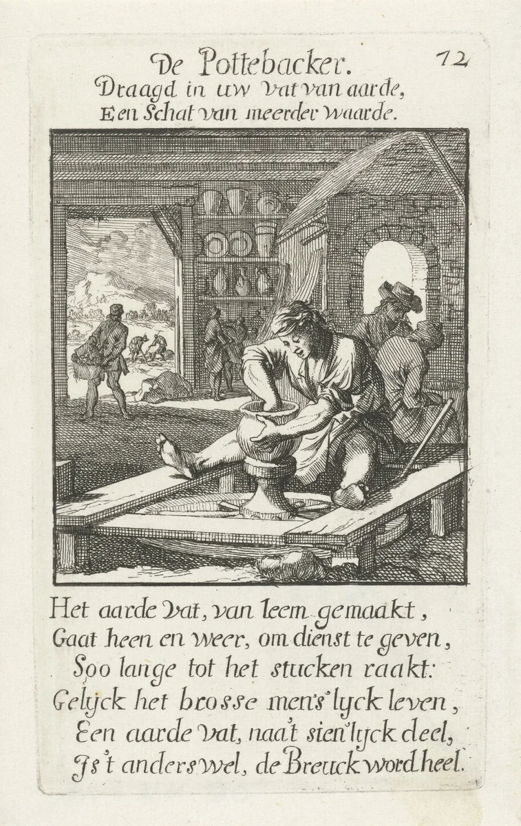Pottenbakker by Caspar Luyken, print, 1694