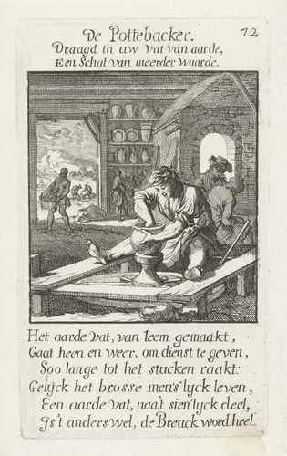 Pottenbakker by Caspar Luyken, print, 1694