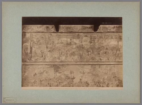 Fotoreproductie van het fresco Huwelijk van Jacob en Rachel naar Benozzo Gozzoli in het Camposanto te Pisa, Italië by Fratelli Alinari, photograph, 1857-1900