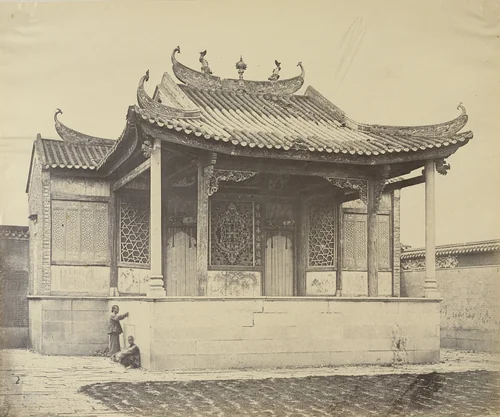Chinese Theatre, Canton by Felice Beato, photograph, 1860