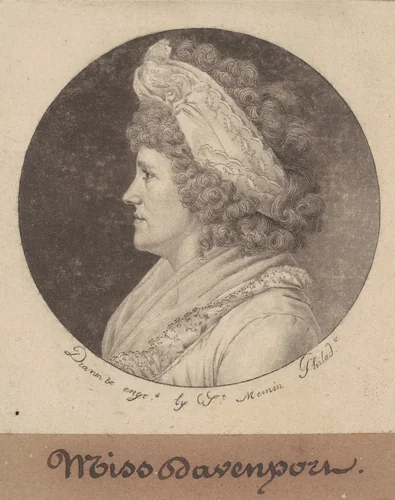 Debby Davenport by Charles B. J. Févret de Saint-Mémin, print, 1798