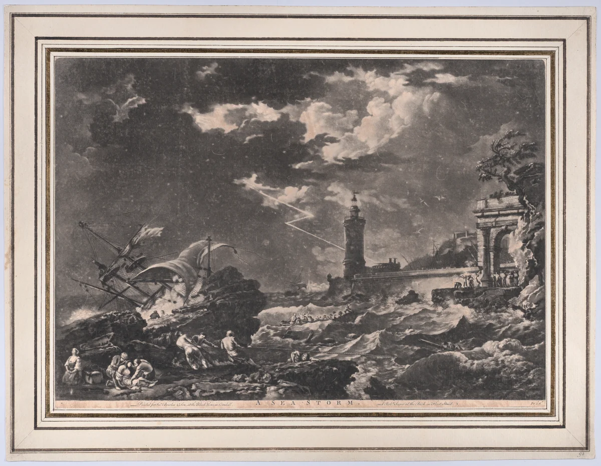 A Sea Storm by Joseph Vernet, print, 1752-1764