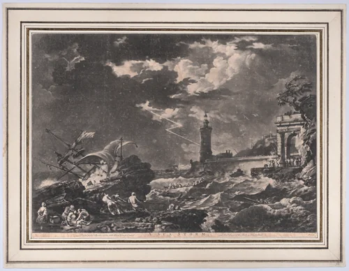 A Sea Storm by Joseph Vernet, print, 1752-1764