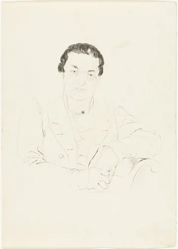 Portret van de kunstverzamelaar Louis Splitgerber by Henricus Wilhelmus Couwenberg, print, 1838