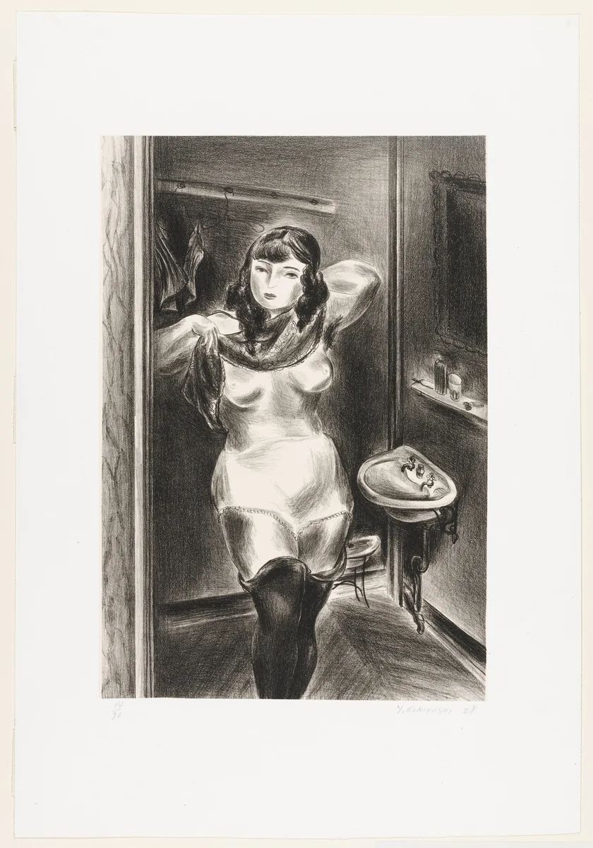 Girl Dressing by Yasuo Kuniyoshi, print, 1928