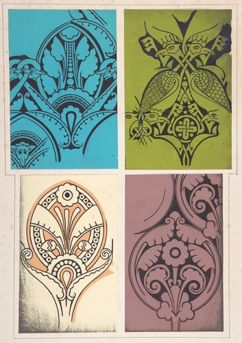 Design drawing by Christopher Dresser, drawing, 1878-1888