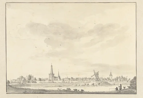 Gezicht op Doetinchem by Jan de Beijer, drawing, 1743