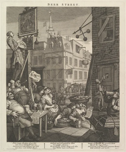 Beer Street by William Hogarth, print, 1751