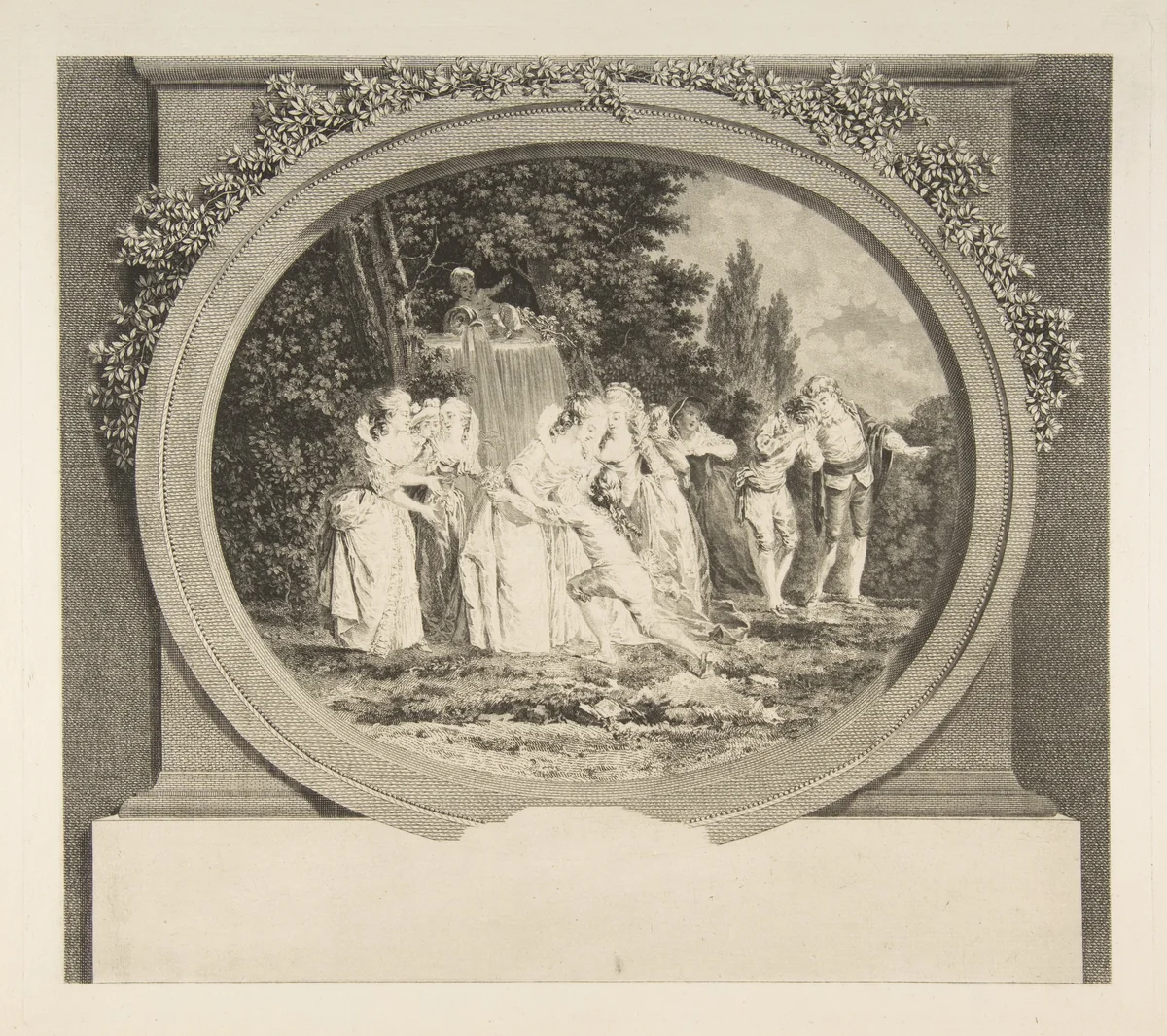Jeu de Societe dans un Parc by Jean Honoré Fragonard, print, 1745-1806
