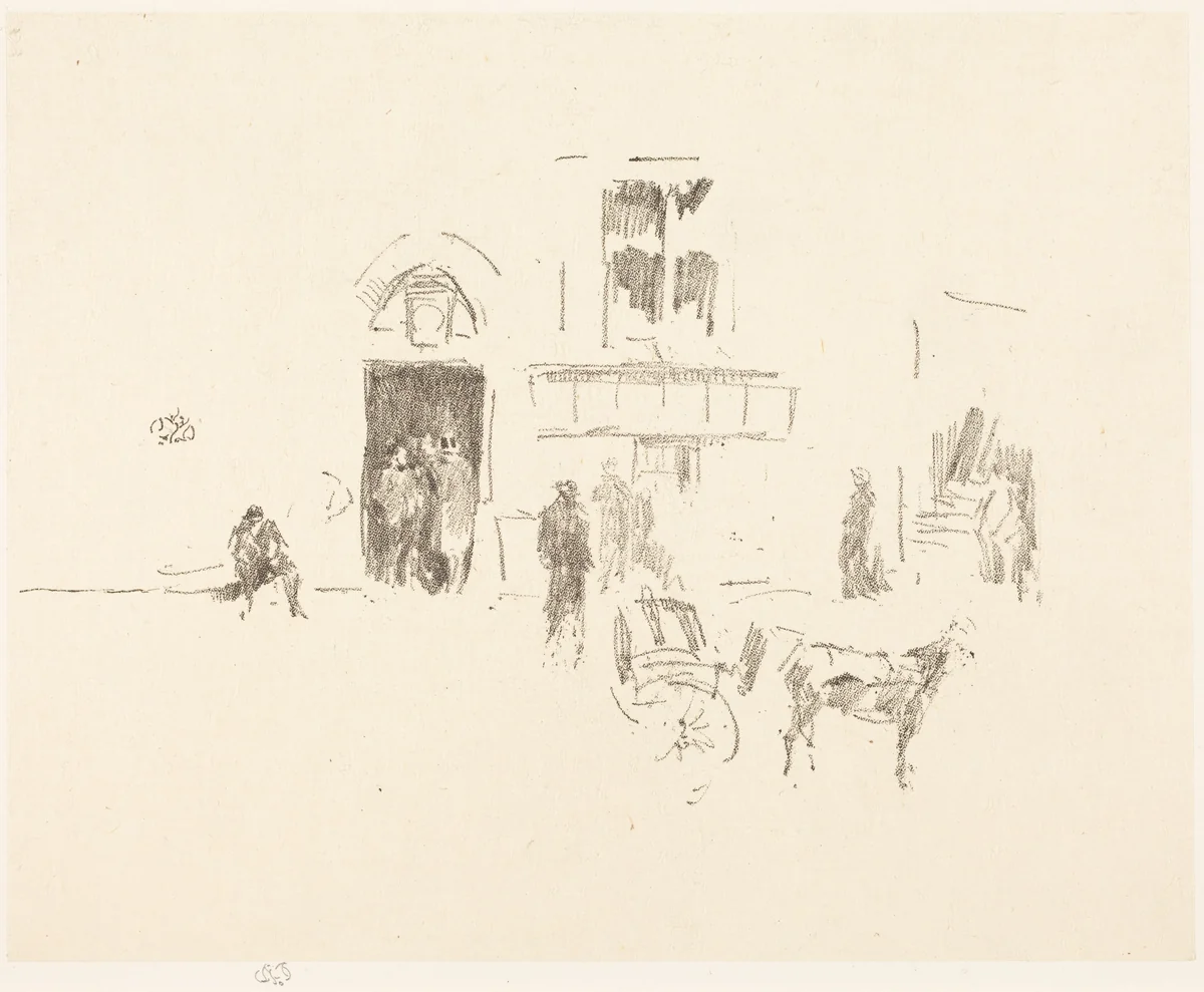 Gaiety Stage Door by James McNeill Whistler, print, 1879-1887