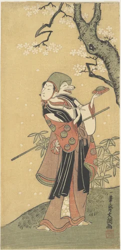 A Fox Dance from the Drama The Thousand Cherry Trees by Ippitsusai Bunchō (一筆齊文調), print, 1723-1792