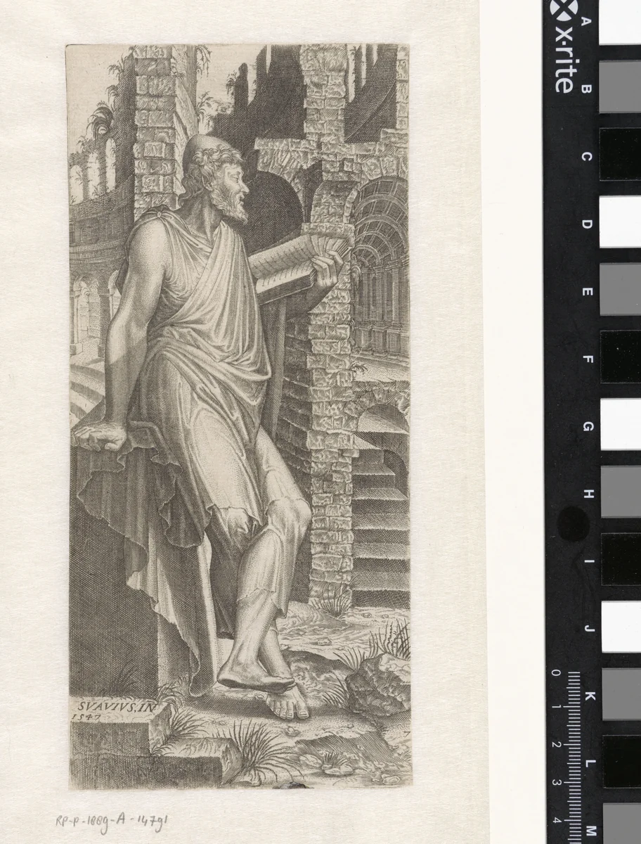 Apostel Matteüs by Lambertus Suavius, print, 1547