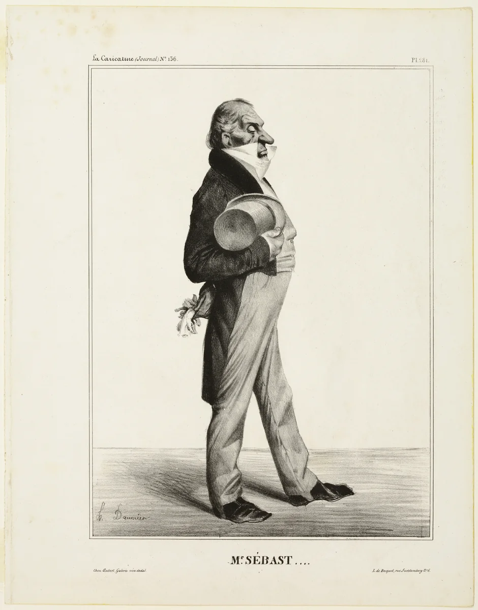Mr. Sébast ...., plate 281 from Célébrités de la Caricature by Honoré-Victorin Daumier, print, 1833