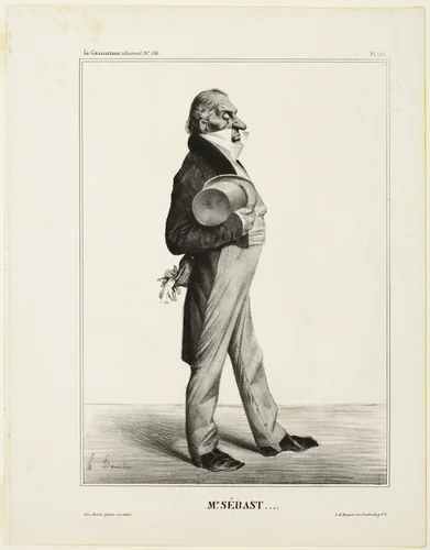 Mr. Sébast ...., plate 281 from Célébrités de la Caricature by Honoré-Victorin Daumier, print, 1833