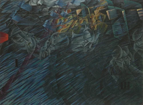 States of Mind II: Those Who Go by Umberto Boccioni, painting, 1911