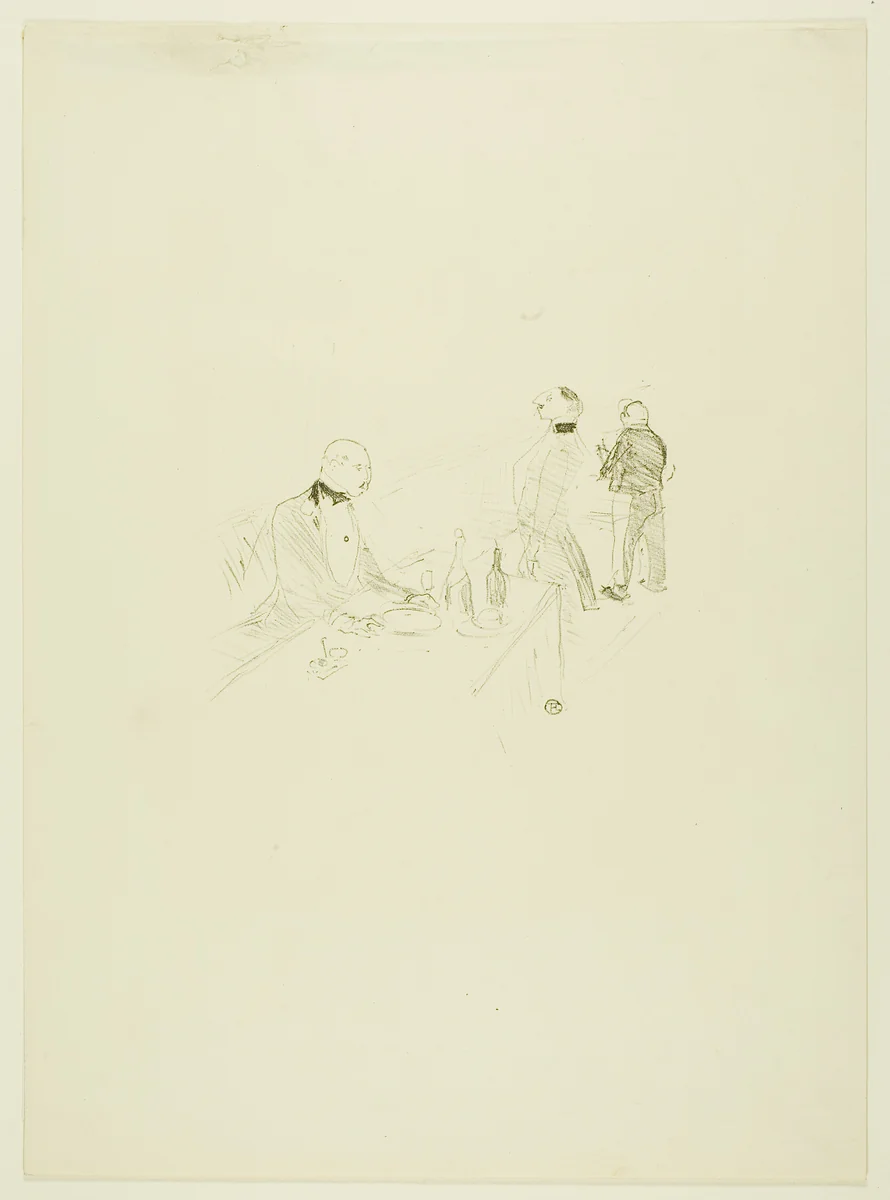 At the Maison d'Or by Henri de Toulouse-Lautrec, print, 1897
