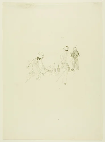 At the Maison d'Or by Henri de Toulouse-Lautrec, print, 1897