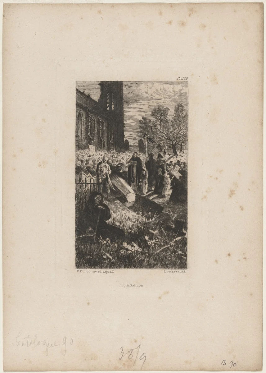 L'Enterrement by Félix-Hilaire Buhot, print, 1847-1898