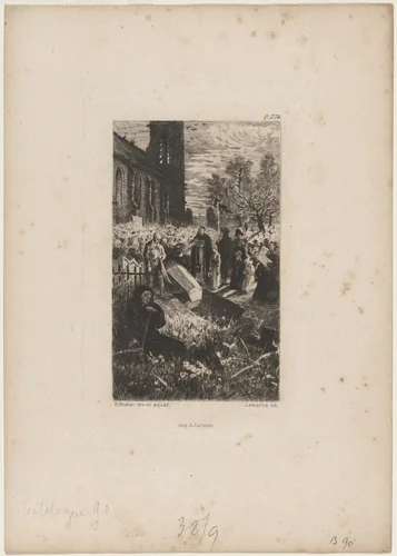 L'Enterrement by Félix-Hilaire Buhot, print, 1847-1898
