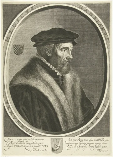 Portret van Hadrianus Junius by Cornelis Koning, print, 1640-1671