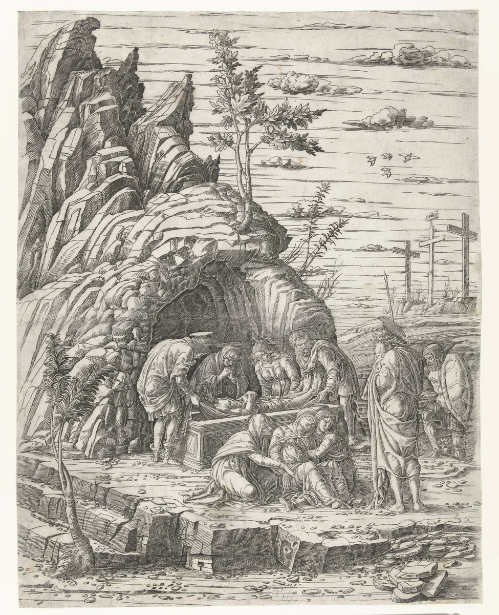 Graflegging van Christus by Unknown, print, 1475-1480