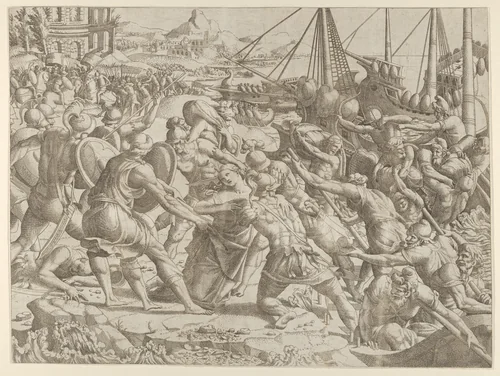 The Abduction of Helen by Jean Mignon, print, 1535-1555