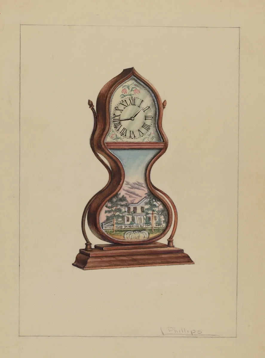 Clock by Lawrence Phillips, index of american design, 1936