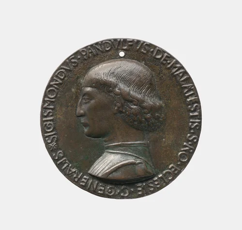 Sigismondo Pandolfo Malatesta 1417-68, Lord of Rimini 1432-68 by Matteo de' Pasti, metalwork, 1446
